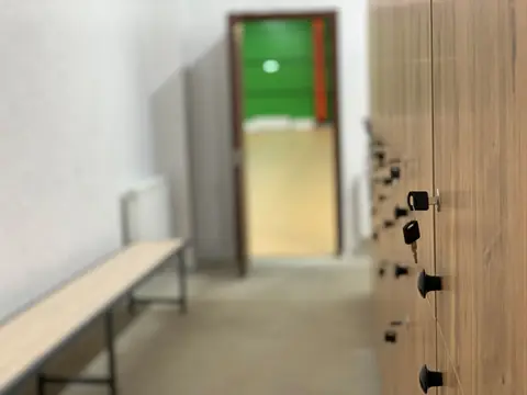 The changing room with lockers
